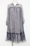 画像1: axes femme / チュール重ねチュニック  ブルーグレー Y-26-02-27-121-AX-OP-SZ-ZY (1)