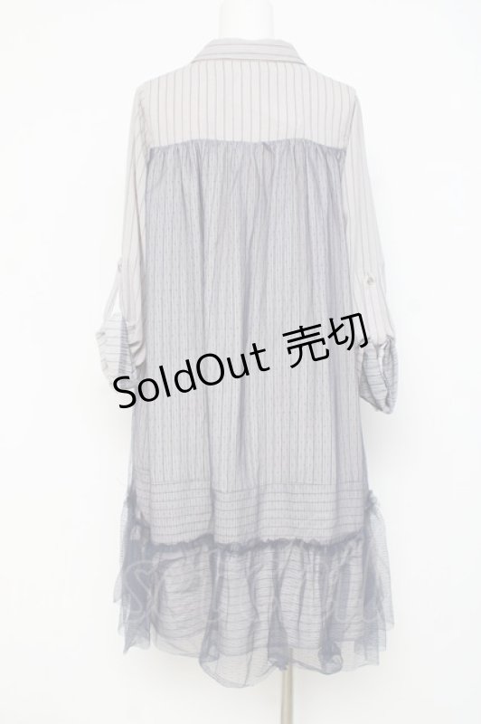 画像2: axes femme / チュール重ねチュニック  ブルーグレー Y-26-02-27-121-AX-OP-SZ-ZY (2)