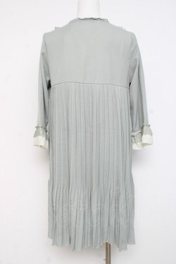 画像2: axes femme POETIQUE / ヨークレース使いプリーツワンピース M ミント Y-26-02-27-123-AX-OP-SZ-ZY