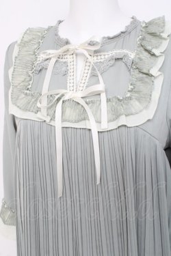 画像3: axes femme POETIQUE / ヨークレース使いプリーツワンピース M ミント Y-26-02-27-123-AX-OP-SZ-ZY