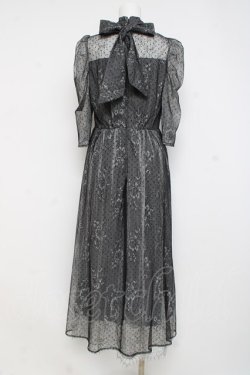 画像2: axes femme / ドットチュールxレースドレス F 黒 Y-26-02-27-126-AX-OP-SZ-ZY