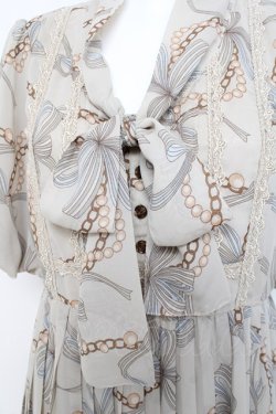 画像3: axes femme / リボン柄ワンピース M グレー Y-26-02-27-127-AX-OP-SZ-ZY