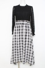 画像1: axes femme / レースドッキングワンピース M 黒 Y-26-02-27-128-AX-OP-SZ-ZI (1)