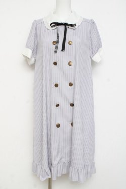 画像1: axes femme POETIQUE / メッセージリボン半袖ワンピース M ラベンダー Y-26-02-27-130-AX-OP-SZ-ZY