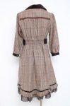 画像2: axes femme / チェック柄前あきワンピース M 茶 Y-26-02-27-131-AX-OP-SZ-ZS (2)