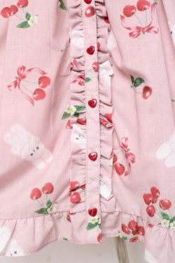 画像4: Chalmiere / チェリーバニー柄ジャンスカ M ピンク Y-26-02-27-137-LO-OP-SZ-ZY