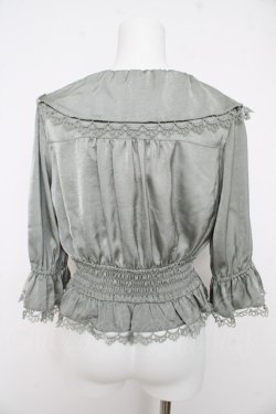 画像2: axes femme POETIQUE / フリルカラーサテンブラウス M ミント Y-26-02-27-018-AX-TO-SZ-ZY