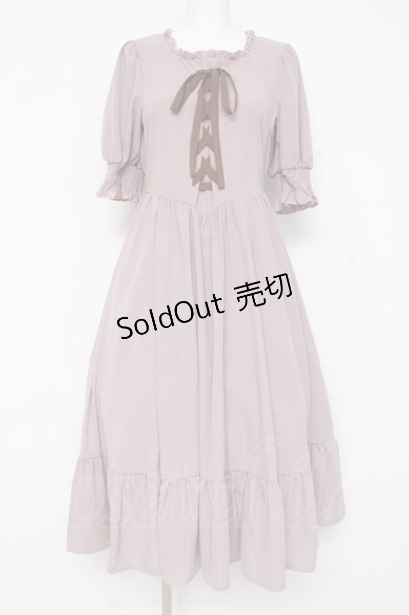 画像1: m petit by misako / AMレースアップワンピース S 中桃 Y-26-02-27-141-LO-OP-SZ-ZY (1)