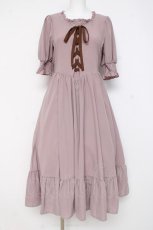 画像1: m petit by misako / AMレースアップワンピース S 中桃 Y-26-02-27-141-LO-OP-SZ-ZY (1)