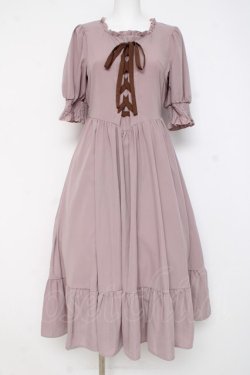 画像1: m petit by misako / AMレースアップワンピース S 中桃 Y-26-02-27-141-LO-OP-SZ-ZY