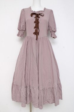 画像1: m petit by misako / AMレースアップワンピース S ピンク Y-26-02-27-142-LO-OP-SZ-ZY