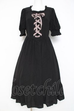 画像1: m petit by misako / AMレースアップワンピース S 黒 Y-26-02-27-143-LO-OP-SZ-ZY