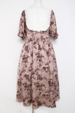 画像1: m petit by misako / トワルドジュイワンピース Ｌ 中桃 Y-26-02-27-145-LO-OP-SZ-ZY