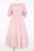 m petit by misako / ギンガムチェックワンピース S 中桃 Y-26-02-27-148-LO-OP-SZ-ZY
