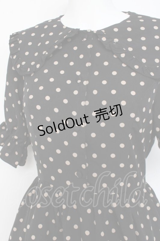 画像3: m petit by misako / 梨地水玉半袖ワンピース S 黒 Y-26-02-27-150-LO-OP-SZ-ZI (3)
