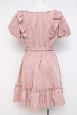 画像2: Secret Honey / フリルストライプワンピース 2 ピンク Y-26-02-27-154-CA-OP-SZ-ZY