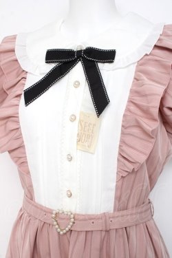 画像3: Secret Honey / フリルストライプワンピース 2 ピンク Y-26-02-27-154-CA-OP-SZ-ZY