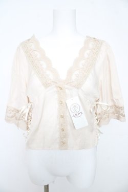 画像1: axes femme / ヴィンテージ風サテンブラウス M 生成り Y-26-02-27-021-AX-BL-SZ-ZY