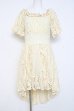 画像1: DARK IN LOVE / Steampunk beige cocktail dress M 生成り Y-26-02-27-157-PU-OP-SZ-ZY