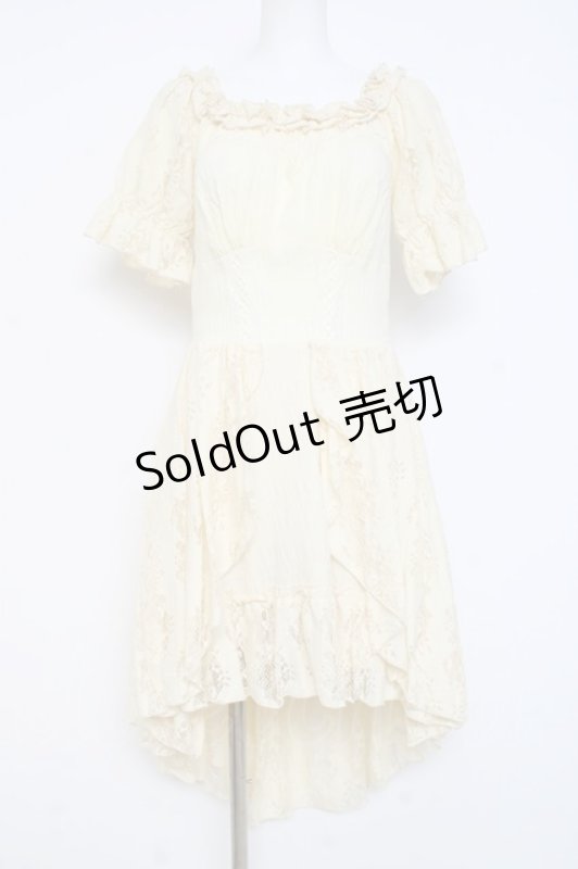 画像1: DARK IN LOVE / Steampunk beige cocktail dress M 生成り Y-26-02-27-157-PU-OP-SZ-ZY (1)