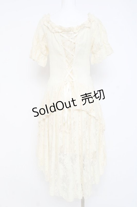 画像2: DARK IN LOVE / Steampunk beige cocktail dress M 生成り Y-26-02-27-157-PU-OP-SZ-ZY (2)