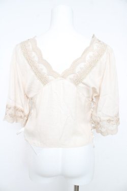 画像2: axes femme / ヴィンテージ風サテンブラウス M 生成り Y-26-02-27-021-AX-BL-SZ-ZY