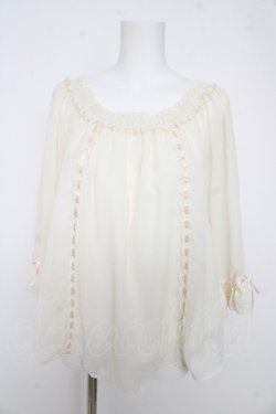 画像1: axes femme / シフォンオフショルトップス  キナリ Y-26-02-27-022-AX-TO-SZ-ZY