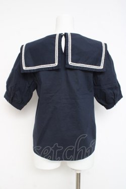 画像2: axes femme POETIQUE / マリンセーラーブラウス M 紺 Y-26-02-27-162-AX-BL-SZ-ZY