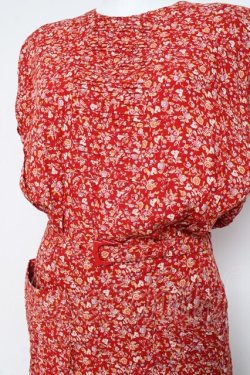 画像4: PINK HOUSE / ベルト付き花柄ワンピース F 赤 Y-26-02-27-164-LO-OP-SZ-ZY