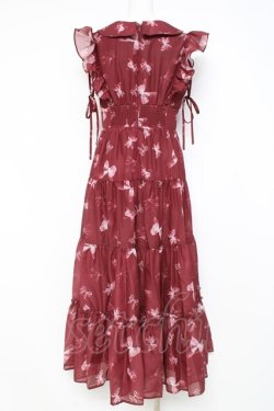 画像2: evelyn / オリジナルリボン柄ワンピース  ワイン Y-26-02-27-165-LO-OP-IG-ZY