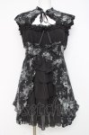 画像4: MARBLE / 姫袖ボレロ付き配色切り替えデコラティブワンピース  グレーバラ柄ワンピース×黒ボレロ Y-26-02-27-166-GO-OP-IG-ZY (4)