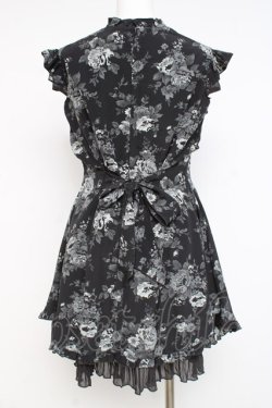 画像5: MARBLE / 姫袖ボレロ付き配色切り替えデコラティブワンピース  グレーバラ柄ワンピース×黒ボレロ Y-26-02-27-166-GO-OP-IG-ZY