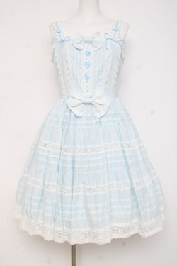 画像1: BABY, THE STARS SHINE BRIGHT / シェリルレーシィジャンパースカート  サックス Y-26-02-27-171-BA-OP-IG-ZY