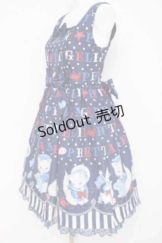 画像2: Angelic Pretty / Sailor Marine Kittenジャンパースカート  紺 Y-26-02-27-172-AP-OP-SZ-ZY (2)