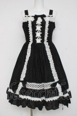 BABY, THE STARS SHINE BRIGHT / はわせ Floralジャンパースカート＆ミニリボンクリップセット  クロ Y-26-02-27-175-BA-OP-IG-ZY