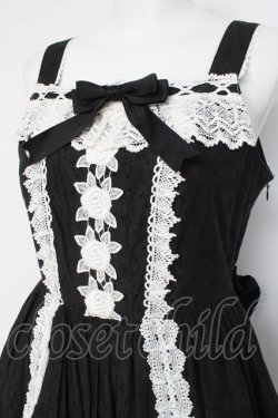 画像5: BABY, THE STARS SHINE BRIGHT / はわせ Floralジャンパースカート＆ミニリボンクリップセット  クロ Y-26-02-27-175-BA-OP-IG-ZY