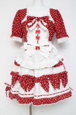 画像1: BABY, THE STARS SHINE BRIGHT / My Sweet Baby Cafe Dotワンピース  えんじ Y-26-02-27-177-BA-OP-IG-ZY (1)
