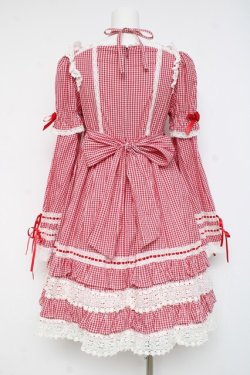 画像3: BABY, THE STARS SHINE BRIGHT / ギンガムチェック巻きバラドールワンピースセット  えんじ Y-26-02-27-178-BA-OP-IG-ZY