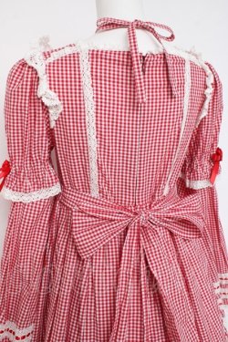 画像4: BABY, THE STARS SHINE BRIGHT / ギンガムチェック巻きバラドールワンピースセット  えんじ Y-26-02-27-178-BA-OP-IG-ZY