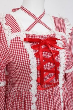 画像5: BABY, THE STARS SHINE BRIGHT / ギンガムチェック巻きバラドールワンピースセット  えんじ Y-26-02-27-178-BA-OP-IG-ZY