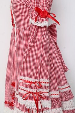 画像6: BABY, THE STARS SHINE BRIGHT / ギンガムチェック巻きバラドールワンピースセット  えんじ Y-26-02-27-178-BA-OP-IG-ZY