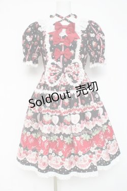 画像1: BABY, THE STARS SHINE BRIGHT / Juicy Strawberry Memory柄ワンピース  クロ Y-26-02-27-180-BA-OP-IG-ZY