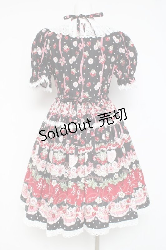 画像3: BABY, THE STARS SHINE BRIGHT / Juicy Strawberry Memory柄ワンピース  クロ Y-26-02-27-180-BA-OP-IG-ZY (3)