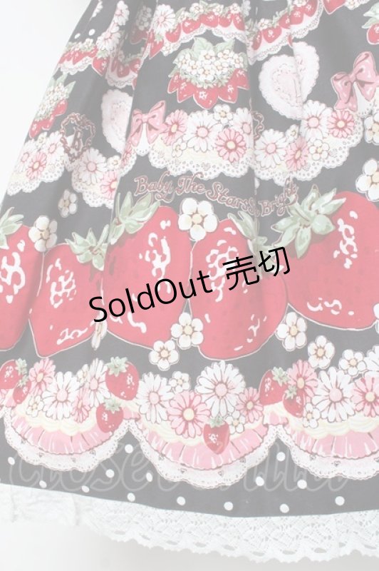 画像6: BABY, THE STARS SHINE BRIGHT / Juicy Strawberry Memory柄ワンピース  クロ Y-26-02-27-180-BA-OP-IG-ZY (6)