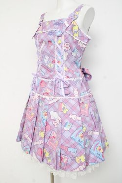 画像2: Angelic Pretty / Fancy Stationeryローウエストジャンパースカート  ラベンダー Y-26-02-27-182-AP-OP-IG-ZY
