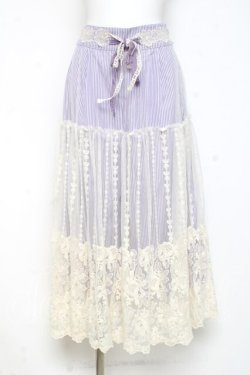 画像1: axes femme / レースレイヤードスカート  パープル Y-26-02-27-184-AX-OP-SZ-ZY