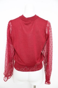 画像2: axes femme / 袖ドットチュールプルオーバー  赤 Y-26-02-27-028-AX-TO-SZ-ZY