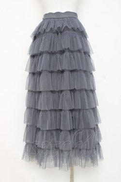 画像2: axes femme / フリルティアードチュールスカート F グレー Y-26-02-27-186-AX-SK-SZ-ZY