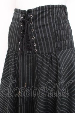 画像3: Ozz Croce / ストライプロングスカート  黒 Y-26-02-27-188-OO-SK-SZ-ZY