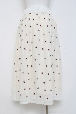 画像2: axes femme / ミニローズ刺繍ロングスカート F 白 Y-26-02-27-190-AX-SK-SZ-ZY